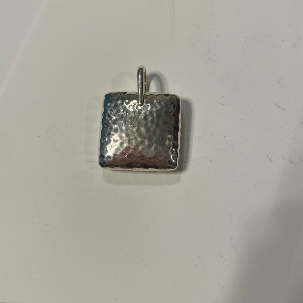 SILPADA Silver Textured Square Necklace Pendant